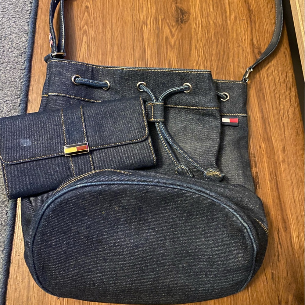 Tommy Hilfiger Denim Bucket Bag with Wallet